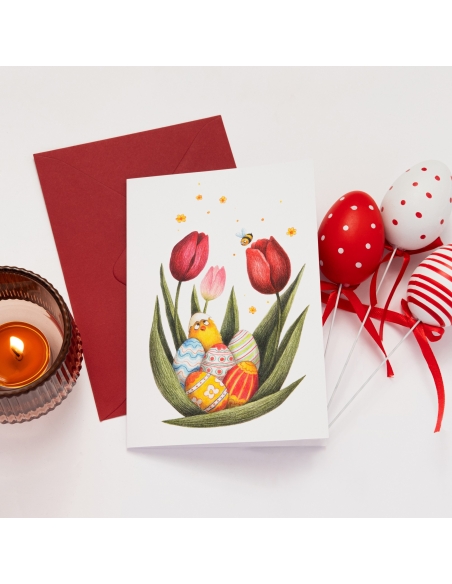 Grußkarte für Ostern - Bleistift-Illustration