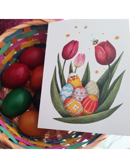 Greeting card for Easter - pencil illustration