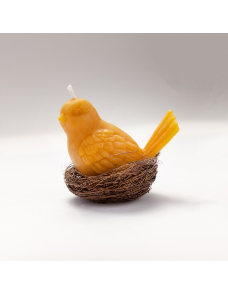 Sparrow bird natural beeswax candle