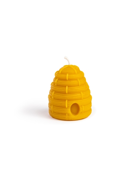 Natural Beeswax Candle - Swarm, Knitted Hive