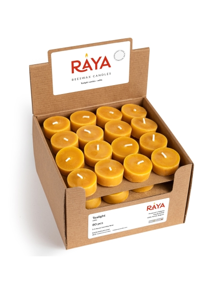 Natural Beeswax Tealight Candle - refills 80pcs box