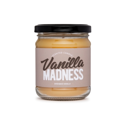 Vanilla Madness scented natural beeswax candle, jar