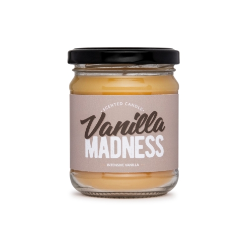 Vanilla Madness duftende natürliche Bienenwachskerze, Glas