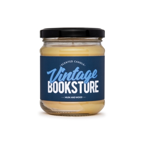 Vintage Bookstore duftende natürliche Bienenwachskerze, Glas