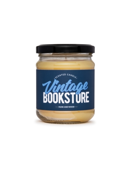 Vintage Bookstore duftende natürliche Bienenwachskerze, Glas