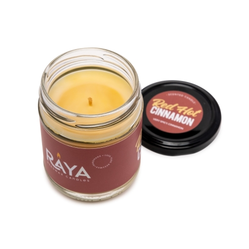 Cinnamon Scented scented natural beeswax candle, jar