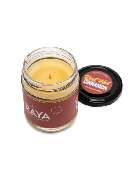 Cinnamon Scented scented natural beeswax candle, jar