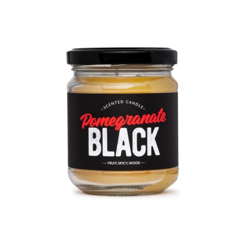 Granatapfel Schwarz duftende natürliche Bienenwachskerze, Glas
