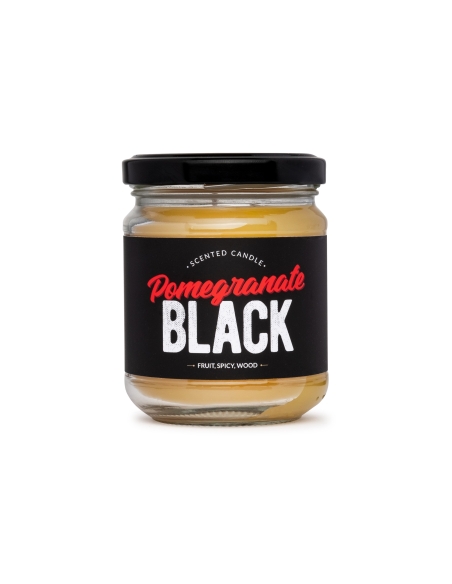 Granatapfel Schwarz duftende natürliche Bienenwachskerze, Glas