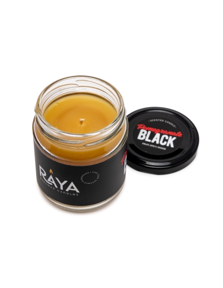 Pomegranate Black scented natural beeswax candle, jar
