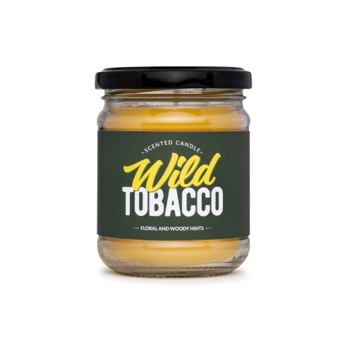Wild Tobacco scented natural beeswax candle, jar
