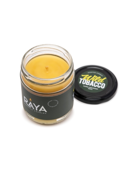 Wild Tobacco scented natural beeswax candle, jar