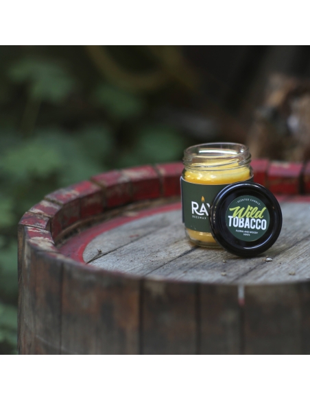 Wild Tobacco duftende natürliche Bienenwachskerze, Glas