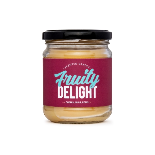 Kirsche, Apfel, Pfirsich duftende natürliche Bienenwachskerze, Glas