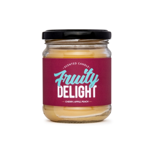 Kirsche, Apfel, Pfirsich duftende natürliche Bienenwachskerze, Glas