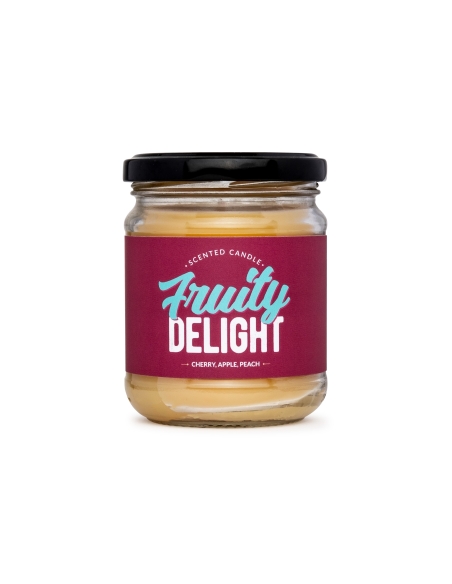 Kirsche, Apfel, Pfirsich duftende natürliche Bienenwachskerze, Glas