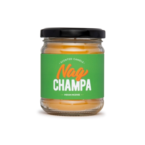 Nag Champa scented natural beeswax candle, jar