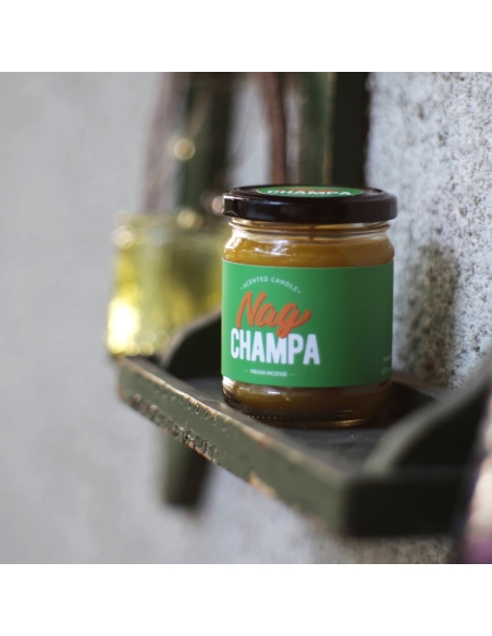 Nag Champa scented natural beeswax candle, jar