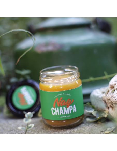 Nag Champa scented natural beeswax candle, jar