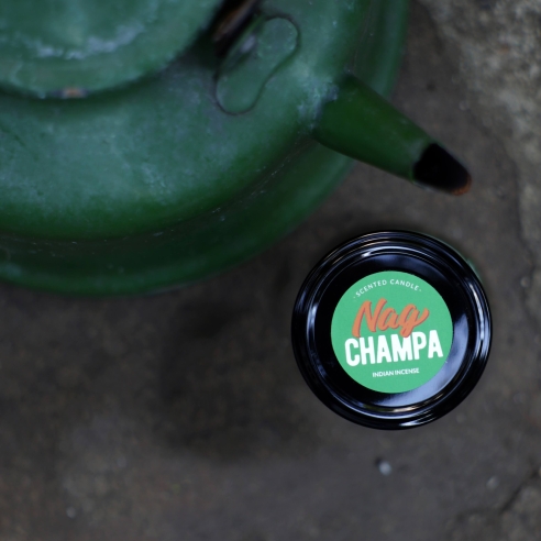Nag Champa scented natural beeswax candle, jar