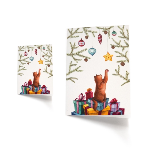 Christmas greeting card - pencil illustration