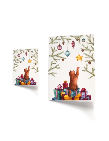 Weihnachtswunschkarte - Bleistift-Illustration
