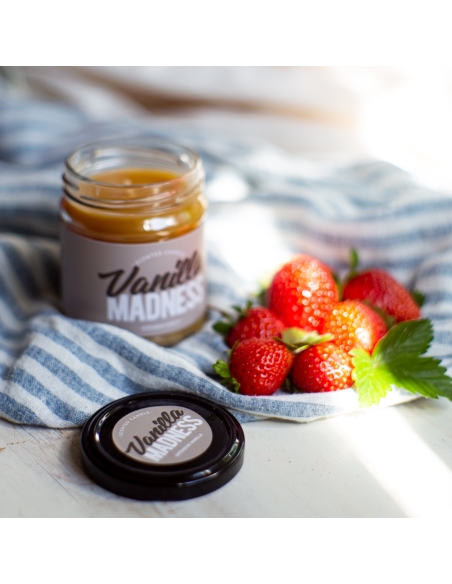 Vanilla Madness scented natural beeswax candle, jar
