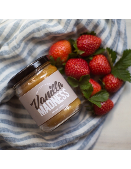 Vanilla Madness duftende natürliche Bienenwachskerze, Glas