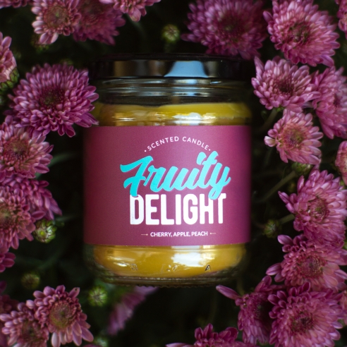 Kirsche, Apfel, Pfirsich duftende natürliche Bienenwachskerze, Glas