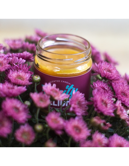 Cherry, apple, peach scented natural beeswax candle, jar