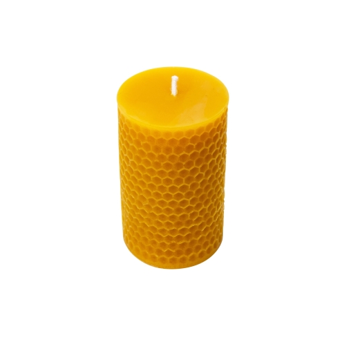 Beeswax Ornamental Candle - honeycomb cylinder