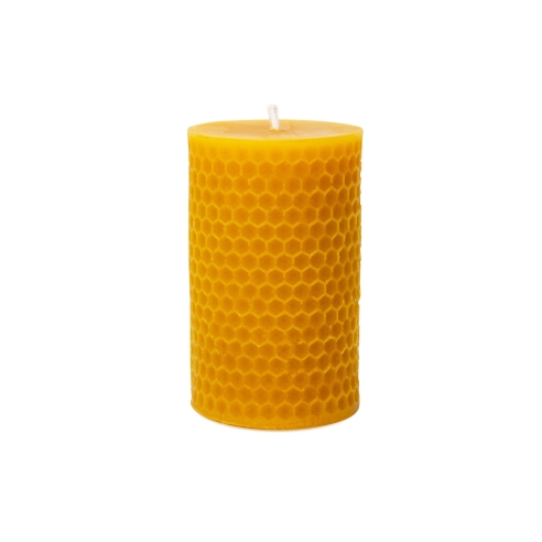 Beeswax Ornamental Candle - honeycomb cylinder
