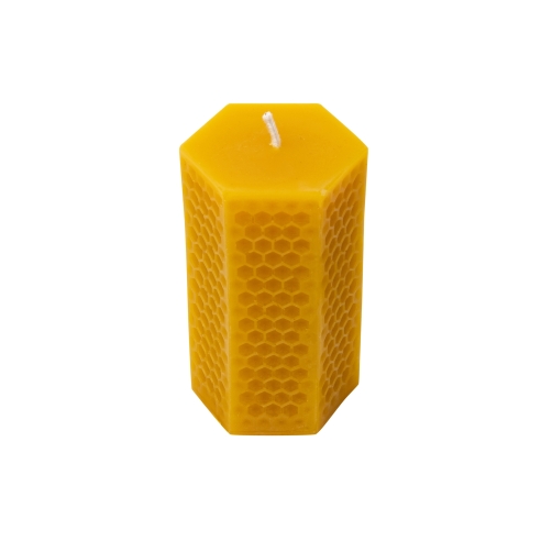 Beeswax Ornamental Candle - honeycomb hexagonal