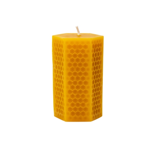 Beeswax Ornamental Candle - honeycomb hexagonal