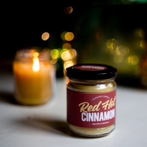 Cinnamon Scented scented natural beeswax candle, jar