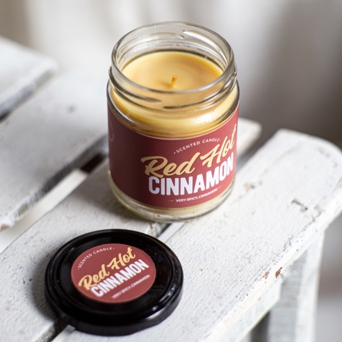 Cinnamon Scented scented natural beeswax candle, jar