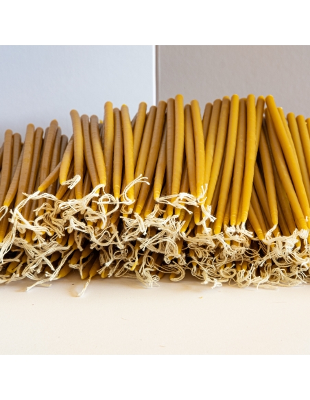 Dipped beeswax taper candles, slim - 44cm, 17"