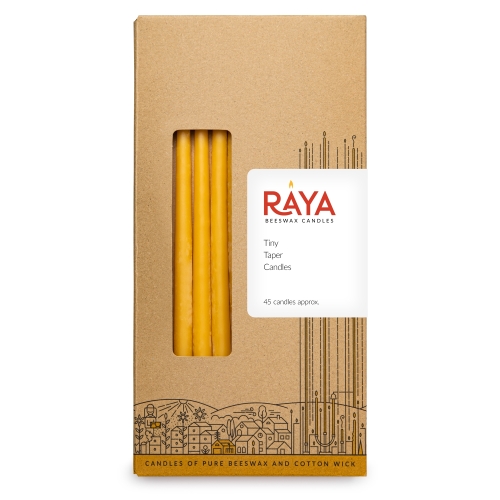 Natural Beeswax Hand-Dipped Hanukkah Candles - 22cm, 9"