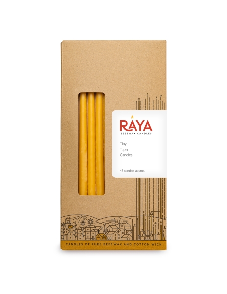 Natural Beeswax Hand-Dipped Hanukkah Candles - 22cm, 9"
