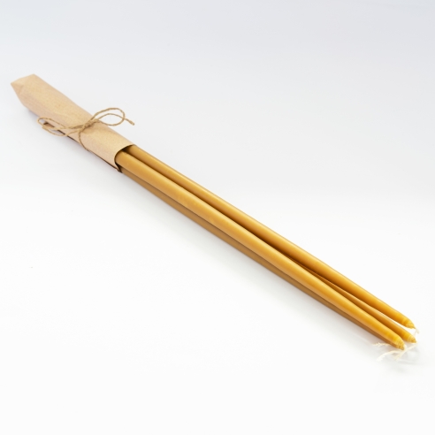 Dipped beeswax taper candles, slim - 44cm, 17"