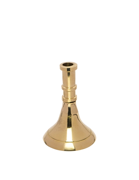 Small gold color candlestick for slim tapper candles, conic, brass, short-size