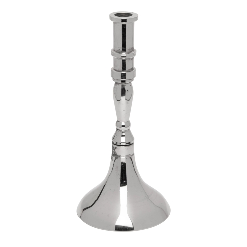 Kleiner versilberter Kerzenständer für schlanke Stumpenkerzen, konisch, Messing