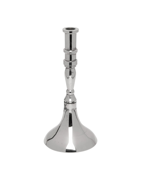Kleiner versilberter Kerzenständer für schlanke Stumpenkerzen, konisch, Messing