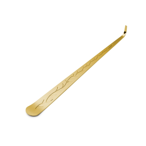 Candle wick dipper hook tool - ornamental, gold