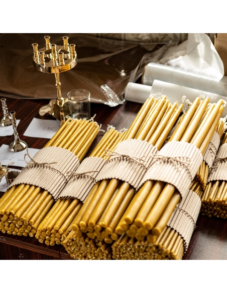 Dipped beeswax taper candles - 44cm, 17"