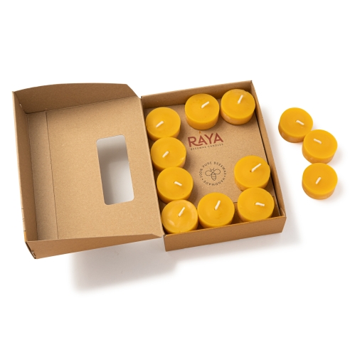 Natural Beeswax Tealight Candle - refills 24pcs box