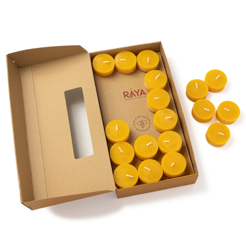 Natural Beeswax Tealight Candle - refills 36pcs box