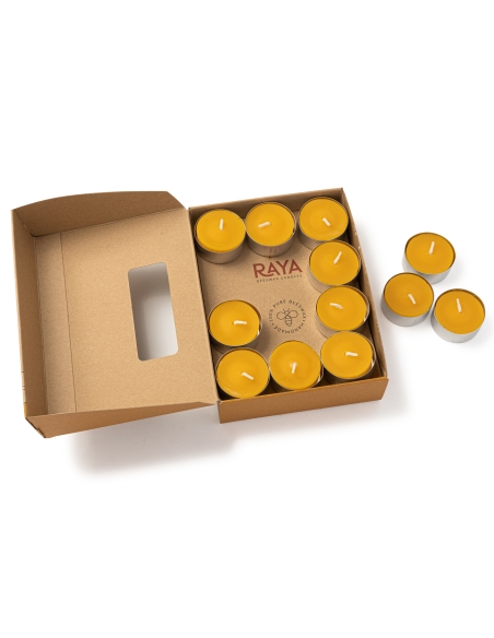 Natürliche Bienenwachs Teelicht Kerze - Aluminium Tassen - 24pcs Box