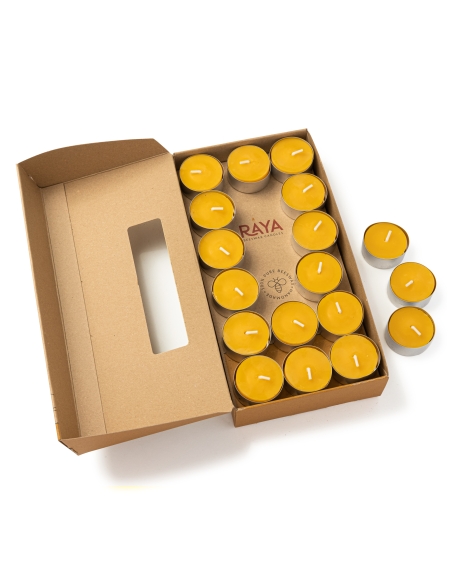 Natürliche Bienenwachs Teelicht Kerze - Aluminium Cup - 36pcs Box
