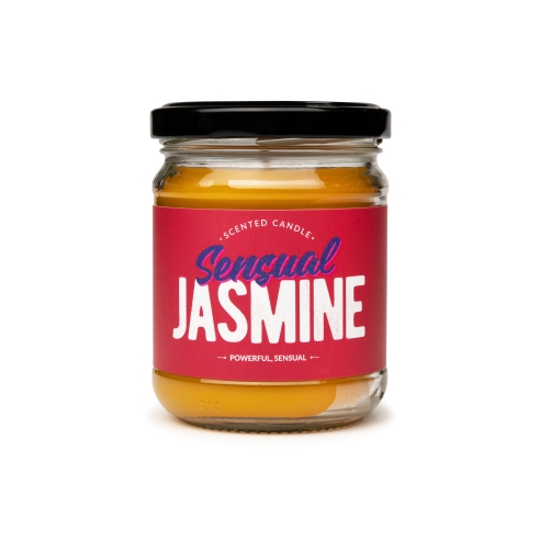 Sensual Jasmine scented natural beeswax candle, jar